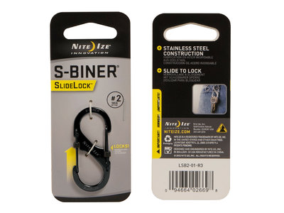 Nite Ize S-Biner #2 Slidelock Stainless Black