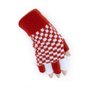 Vingerloze handschoen rood/wit gebl