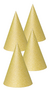 Cone Hats Glitter Gold 16cm/4