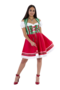 Dirndl 2-dlg., groen/rood, Carmenblouse