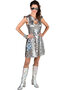 party jurk hologram zilver