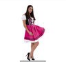 Dirndl tweedelig, zwart/roze, Carmenblouse