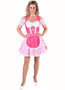 Tiroolse brabants/bont ,jurk,schort pink