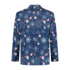 Men's blazer blue Santa snowflakes_