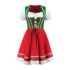 Dirndl 2-dlg., groen/rood, Carmenblouse_