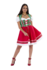 Dirndl 2-dlg., groen/rood, Carmenblouse_