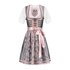 Dirndl 2-dlg oud zilver-oud rose, kanten schort_