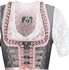 Dirndl 2-dlg oud zilver-oud rose, kanten schort_