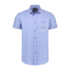 Overhemd korte mouw, borduurwerk, blauw/wit_