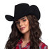 Cowboyhoed Wyoming zwart (leatherlook)_