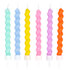 Set 6 Swirl kaarsjes pastel op houder_