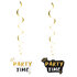 Set 2 Decoratieswirls 'Party Time' 2 kleuren dubbelzijdig (85 cm)_