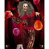 Latex hoofdmasker Zombieclown met haar_