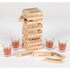 Set Drinking game Drinking tower (4 glass shot glasses, 54 wooden blocks)_