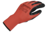 Werkhandschoenen latex crinkle rood zwart maat 9_