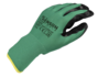 Werkhandschoenen latex crinkle groen zwart maat 10_