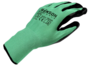 Werkhandschoenen latex crinkle groen zwart maat 9_