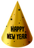 Feesthoedjes - BlackGold HNY - 10 cm - 6 stuks_