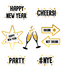 Raamstickers - BlackGold HNY - 8 stuks_