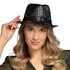 Hoed Popstar sequins zwart_