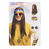 Set Hippie John (hoofdband, partybril, pruik en ketting)_