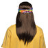 Set Hippie John (hoofdband, partybril, pruik en ketting)_
